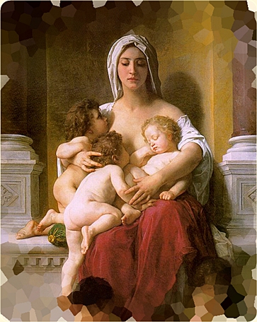 William-Adolphe Bouguereau. Charity. Section. Modified - mat frontast.
