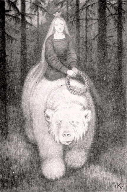 THEODOR KITTELSEN. KONGSDOTTERA RIR P&Aring; KVITEBJ�RNEN. Lett modifisert.