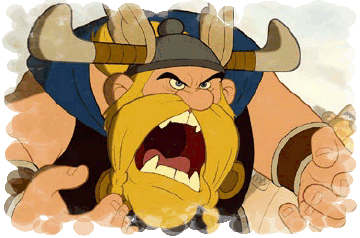 TEIKNING AV ALBERT UDERZO, FR&Aring; ASTERIX OG VIKINGANE
