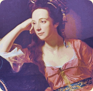 John Singleton Copley. Portrait of Margaret Kemble Gage. ca. 1771. Much modified section