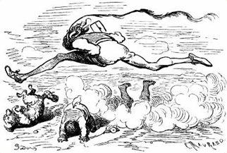 Gustave Doré Illustrasjon av ein Münchausen-figur