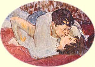 Henri de Toulouse-Lautrec. The Kiss. Section.