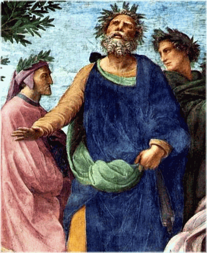 Homer by Rafael. Fresco. Modified.