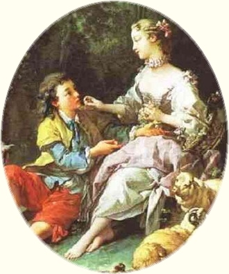 François Boucher (1703–1770). Are They Thinking About the Grape? 1747. Utsnitt.