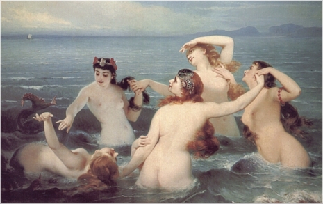 Charles Edward Boutibonne (1816-1897). Mermaids Frolicking in the Sea (or Sirens),
1883