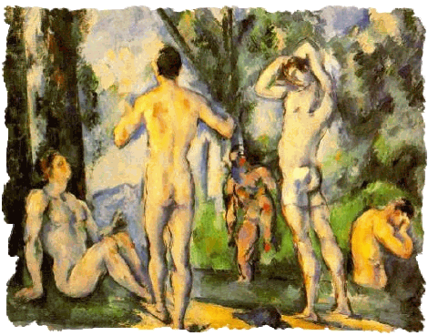 PAUL CEZANNE. THE BATHERS. UTSNITT