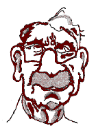 Cartoon of John Dewey, educational philosopher