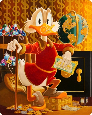 Carl Barks. Scrooge McDuck. Mod. Wallpaper