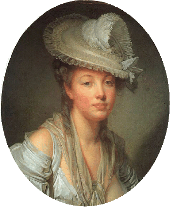 MADAME D'AULNOU fairy tales and Jean-Baptiste Greuze. Young Woman in a White Hat. Ca. 1780.