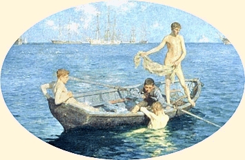 Henry Scott Tuke. August Blue. 1893. Section.