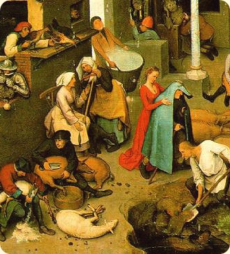 Pieter Bruegel. Proverbs. Detail