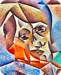 Juan Gris: Portrait of Pablo Picasso. Modified detail