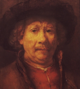 Rembrandt painting or Babaji picture? Self-portrait, ca. 1655-8. Central part