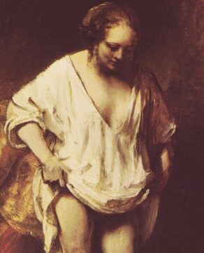 Rembrandt. Woman Bathing. 1654. Slightly modified detail.
