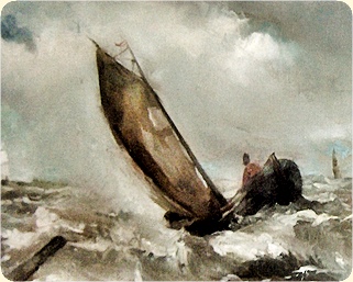 Boat in the storm