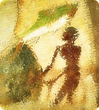 Fiskefangst med garn i gamle Egypt. Veggmåleri frå Anchtifi si grav i Mo'alla, frå rundt 2100 f.Kr. Utsnitt.