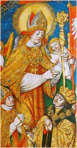 Stanislaw Samostrzelnik (c 1490 - 1541): Catalogus archiepiscoporum des Jan Dlugosz, Titelblatt, Szene: Hl. Stanislaus mit K&ouml;nig Sigismund, Bischof Tomicki sowie M. und K. Szydlowiecki. Ca 1535. Section
