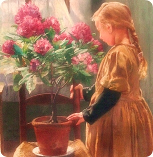 Léon Frédéric: Rododendron in bloei (Rhododendron in Bloom), 1907. Mod. section.