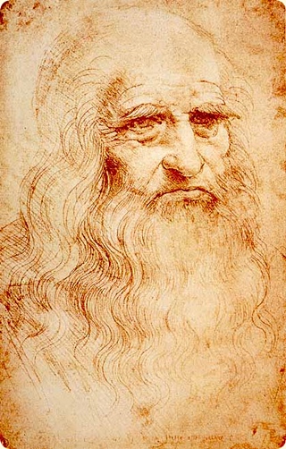 Leonardo di ser Piero da Vinci - Self portrait made with red chalk, ca. 1512-1515.
