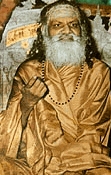 Maharishi quotations accompanied with a coloured picture of swami Brahmananda