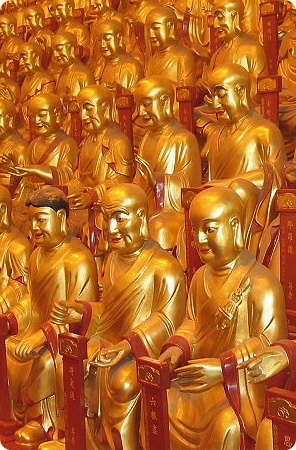 Statues of the 500 Lohan in the Longhua Temple in Shanghai. Section