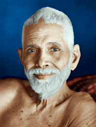 RAMANA MAHARSI. Colours added to black-and-white photo